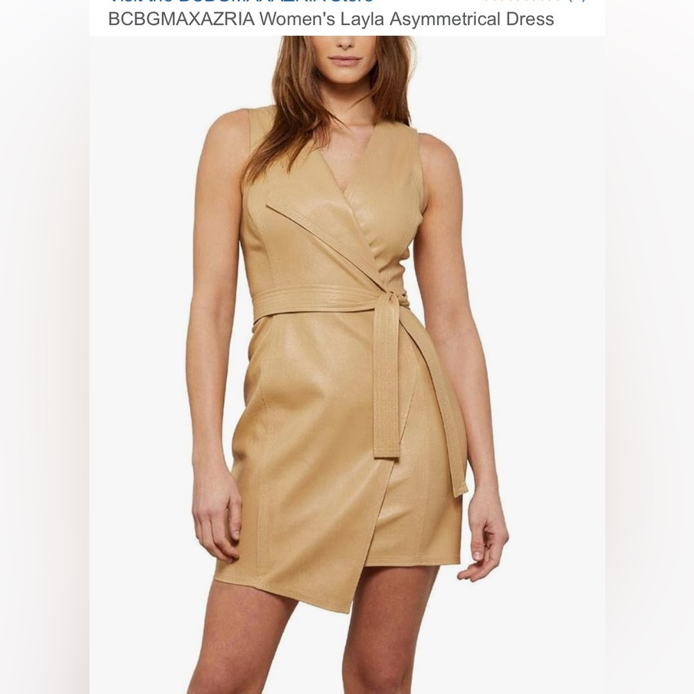 BCBGMaxAzria Asymmetrical Beige Dress